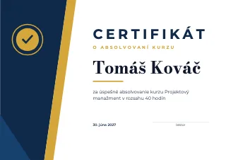 Vzor diplomu: Certifikát pre kurzy a firmy