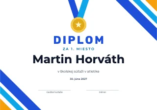Vzor diplomu: Športové podujatia