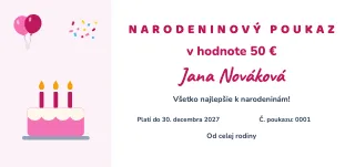 Vzor darčekového poukazu: Poukaz k narodeninám