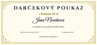 Vzor darčekového poukazu: Poukaz do obchodu
