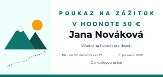 Vzor darčekového poukazu: Poukaz na zážitok