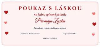 Vzor darčekového poukazu: Poukaz s láskou