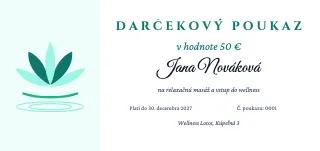 Vzor darčekového poukazu: Poukaz na masáž a wellness